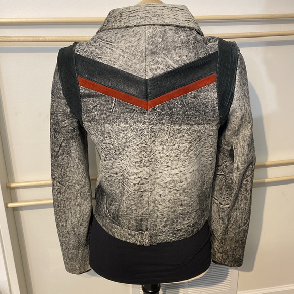 Francis Leon leather jacket grey and black size 1 - Picture 2 of 14